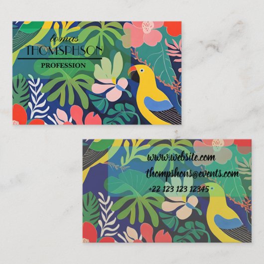 トロピカルガーデンモダン表現主義アートワーク 名刺 (正面/裏面)