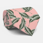 トロピカルガーデン葉パターン ネクタイ (ロール)