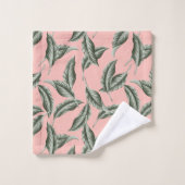 トロピカルガーデン葉パターン バスタオルセット (ウォッシュタオル)