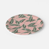 トロピカルガーデン葉パターン ペーパープレート (アングル)