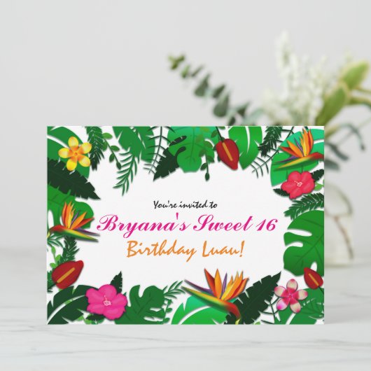 トロピカルガーデン葉パーティの招待状&フラワーズ 招待状 (スタンド正面)