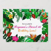 トロピカルガーデン葉パーティの招待状&フラワーズ 招待状 (正面/裏面)