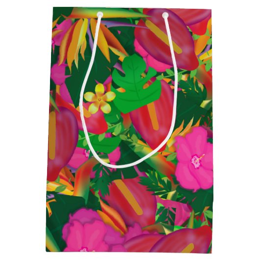 トロピカルガーデン離れフローラルアウ（ハワイ式宴会）パーティー抱き枕 ミディアムペーパーバッグ (裏面)