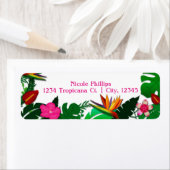 トロピカルガーデン離れ住所 シール&フラワーズ ラベル (インサイチュ)