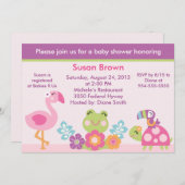 トロピカルガーデン/アニマルベビーシャワー招待状 招待状 (正面/裏面)