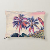 トロピカルガーデン、サンセットパームシーン。 アクセントクッション (裏面)