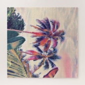 トロピカルガーデン、サンセットパームシーン。 ジグソーパズル (横)