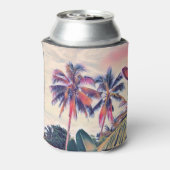 トロピカルガーデン、サンセットパームシーン。 缶クーラー (缶裏面)