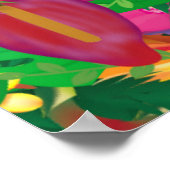 トロピカルガーデン フラワーバースデーパーティーバナー ポスター (角)