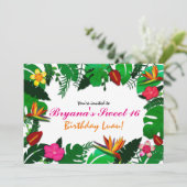 トロピカルガーデン 葉と花のパーティー招待状 招待状 (スタンド正面)