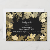 トロピカルガーデン 葉 ゴールド&ブラックの招待状 招待状 (裏面)