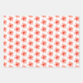 トロピカルガーリーピンクピーチハイビスカスフラワー ラッピングペーパーシート (正面)