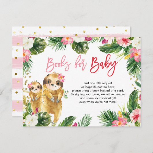 トロピカルガールスロッスブックベビーカード インビテーションポストカード (正面/裏面)