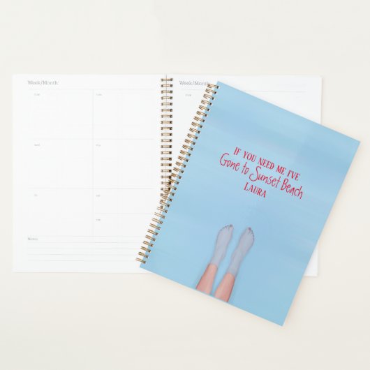 トロピカルガールパーソナライズされたキュートブルーレイクカスタム プランナー手帳 (ディスプレー)