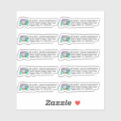 トロピカルキャンピングキャンパーシェイプ差出人住所 シール (シート)