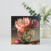 トロピカルキングプロテアかわいらしガラス花瓶 カード (スタンド正面)