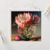 トロピカルキングプロテアかわいらしガラス花瓶 カード (正面/裏面インサイチュ)