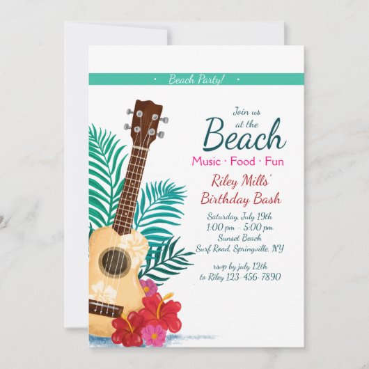 トロピカルギター招待状 招待状 (正面)
