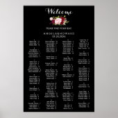 トロピカルクラシックブラックのアルファベット座席表 ポスター (正面)