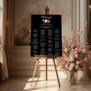 トロピカルクラシックブラックのアルファベット座席表 ポスター