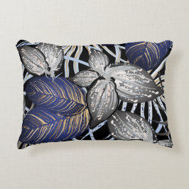 トロピカルクラスはブルー、シルバー、金ゴールドフローラ アクセントクッション