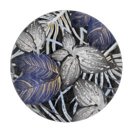 トロピカルクラスはブルー、シルバー、金ゴールドフローラ カッティングボード