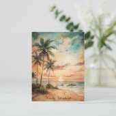 トロピカルクラビタイビーチサンセット ポストカード (スタンド正面)