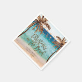 トロピカルクリスマスアットビーチパーティーナプキン スタンダードカクテルナプキン (角)