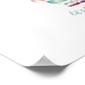 トロピカルクリスマスウォーターカラーアート ポスター (角)