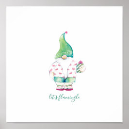 トロピカルクリスマスウォーターカラーアート ポスター