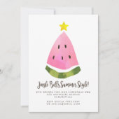 トロピカルクリスマスクリスマスBBQスイカパーティー 招待状 (正面)