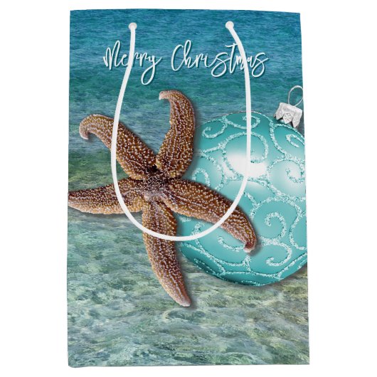 トロピカルクリスマスグリーティング抱き枕 ミディアムペーパーバッグ (正面)