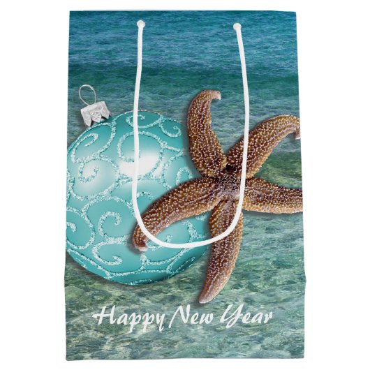 トロピカルクリスマスグリーティング抱き枕 ミディアムペーパーバッグ (裏面)