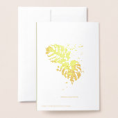 トロピカルクリスマスグリーンと金ゴールドパーム葉 箔カード (裏面封筒付き)