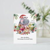 トロピカルクリスマスコクテールパーティー招待状 シーズンポストカード (スタンド正面)