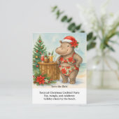 トロピカルクリスマスコクテールパーティー招待状 シーズンポストカード (スタンド正面)