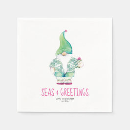 トロピカルクリスマスサンタウォーター色 スタンダードカクテルナプキン