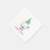 トロピカルクリスマスサンタウォーター色 スタンダードカクテルナプキン (角)