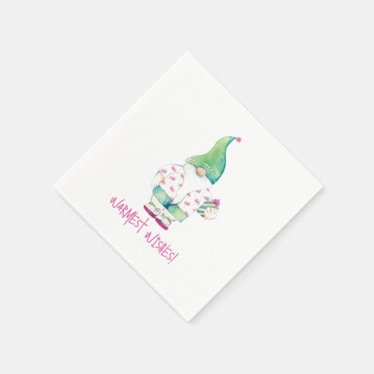 トロピカルクリスマスサンタウォーター色 スタンダードカクテルナプキン (角)