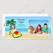 トロピカルクリスマスサンタファミリーフォトカード。 シーズンカード (正面/裏面)