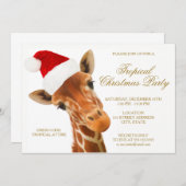 トロピカルクリスマスジラフ | パーティ招待 招待状 (正面/裏面)