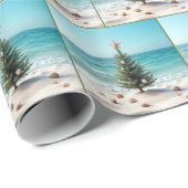 トロピカルクリスマスツリーオンアビーチ ラッピングペーパー (ロールコーナー)