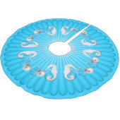 トロピカルクリスマスツリースカートアクアブルーシーホース ブラッシュドポリエステルツリースカート (アングル)