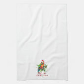 トロピカルクリスマステーマサンキューユーレトロ文字 キッチンタオル (縦)