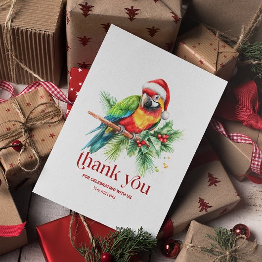 トロピカルクリスマステーマサンキューユーレトロ文字 サンキューカード