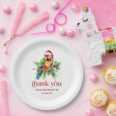 トロピカルクリスマステーマサンキューユーレトロ文字 ペーパープレート (パーティー)