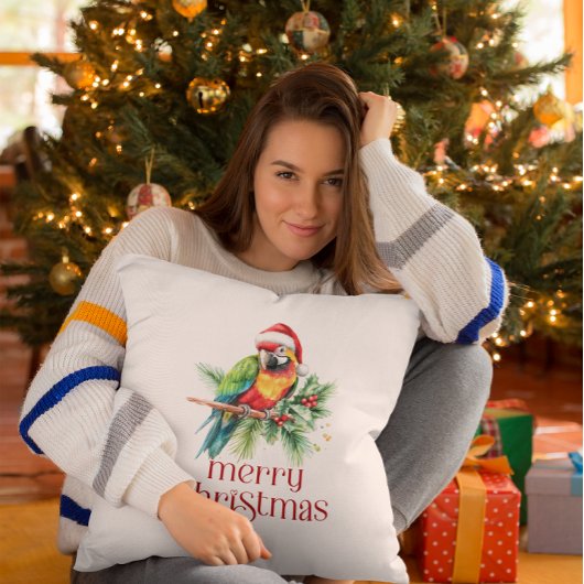 トロピカルクリスマステーマ レトロテキスト クッション