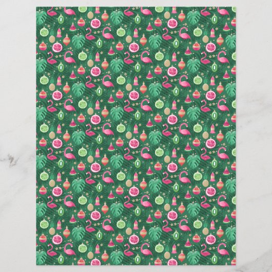 トロピカルクリスマスデコレーションスクラップブック紙 (裏面)