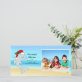 トロピカルクリスマスドルフィンファミリーフォトカード。 シーズンカード (スタンド正面)