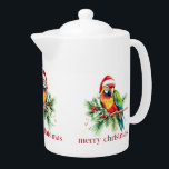 トロピカルクリスマスバードレトロメリークリスマス<br><div class="desc">この熱帯テーマクリスマス紙カップデザインは、サンタ帽子の休日の緑と赤いレトロなメリークリスマスタイポグラフィを持つ熱帯鳥を特徴とする。このマグは飲み物でいっぱいで、このホリデーシーズンを居心地の良お気に入りのい飲み物。</div>